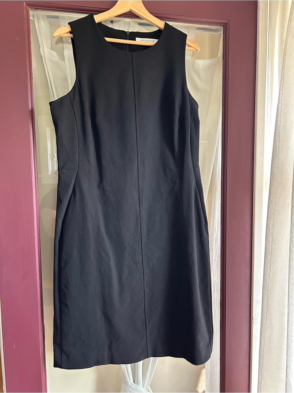 MM LaFleur black stretch sheath dress